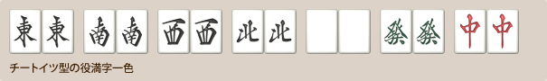 七対子型の字一色例